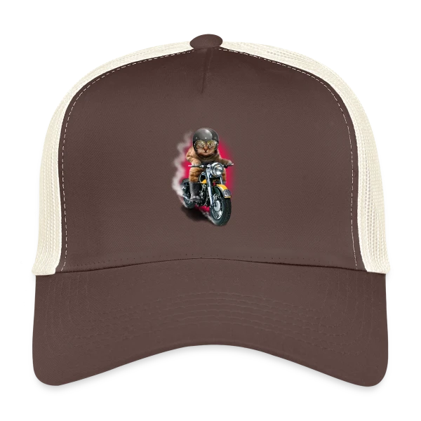 Chat Motard : L'Esprit Libre sur Casquette trucker