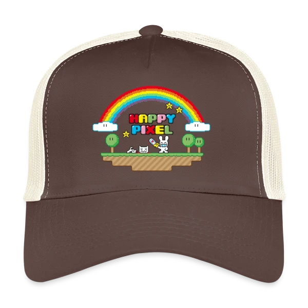 Happy Pixel : Humour Décalé Rétro Pixel Art sur Casquette trucker