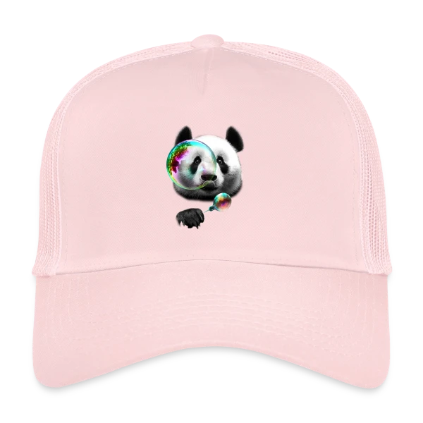 Panda Souffleur de Bulles sur Casquette trucker