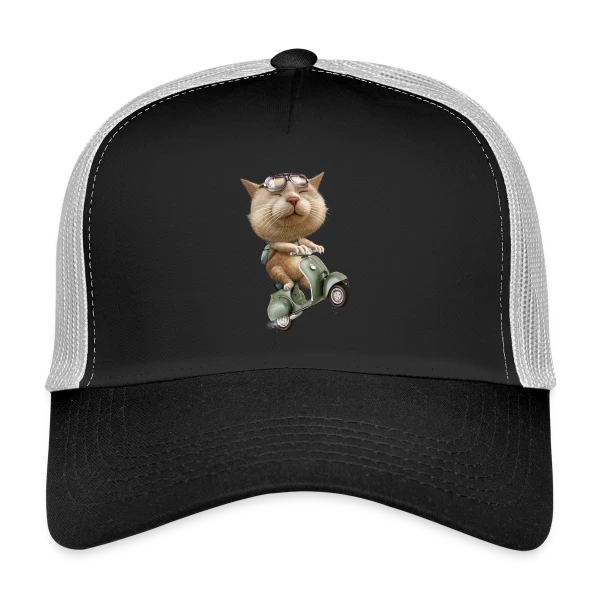 Chat en Cavale sur Casquette trucker