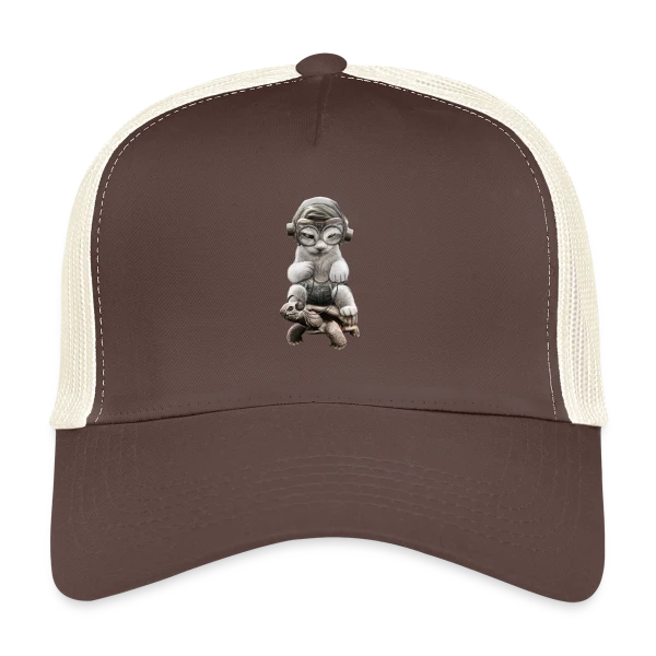 Chat Cavalier sur Tortue de Guerre sur Casquette trucker