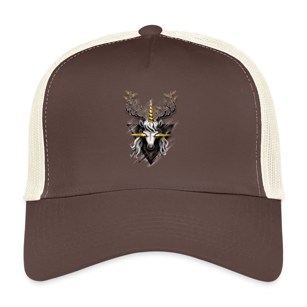 Cerf Licorne Doré sur Casquette trucker