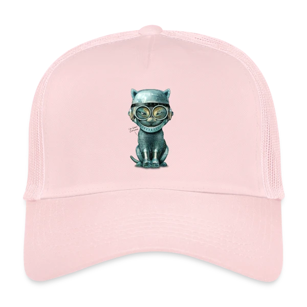 Chat Malin : Curiosité Féline sur Casquette trucker