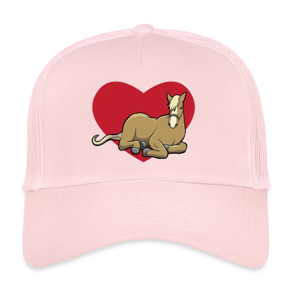 Cheval Câlin Cœur Rouge sur Casquette trucker