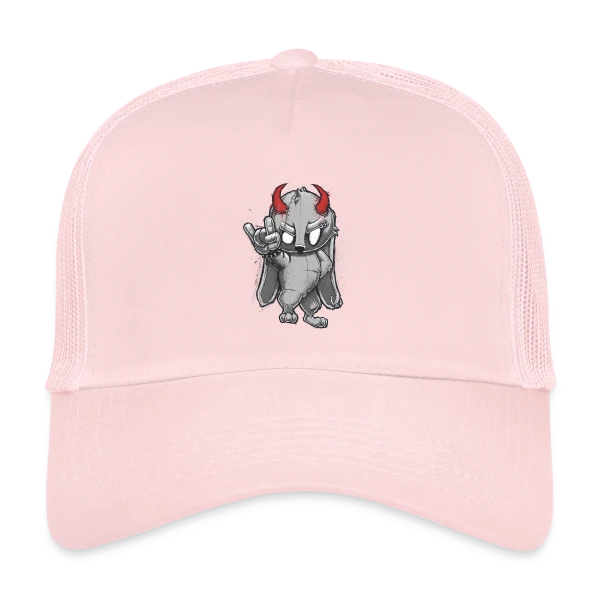 Lapin Métalleux Diabolique sur Casquette trucker