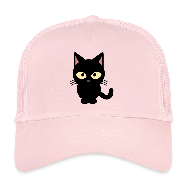Chat Noir Mystérieux sur Casquette trucker
