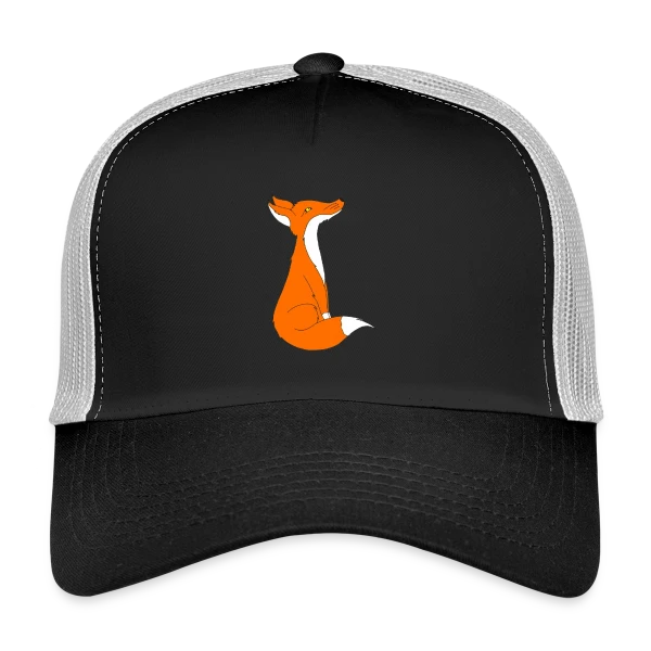 Renard Curieux Cartoon sur Casquette trucker