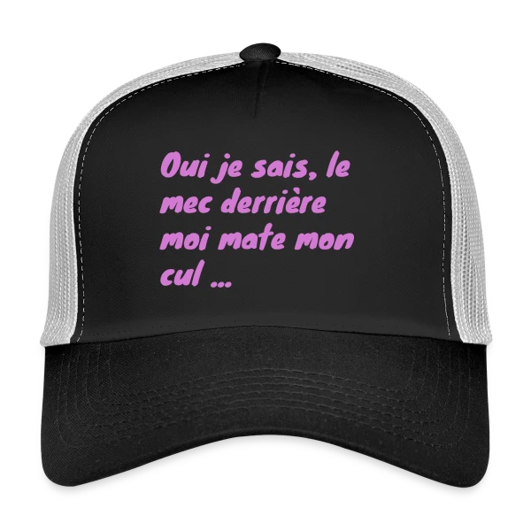 Humour Fessier Rose sur Casquette trucker