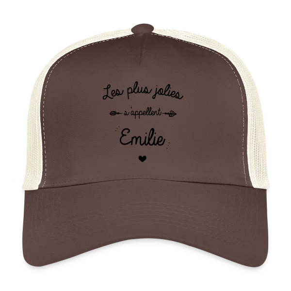 Prénom 'Émilie' - Le Cadeau Personnalisé Idéal sur Casquette trucker