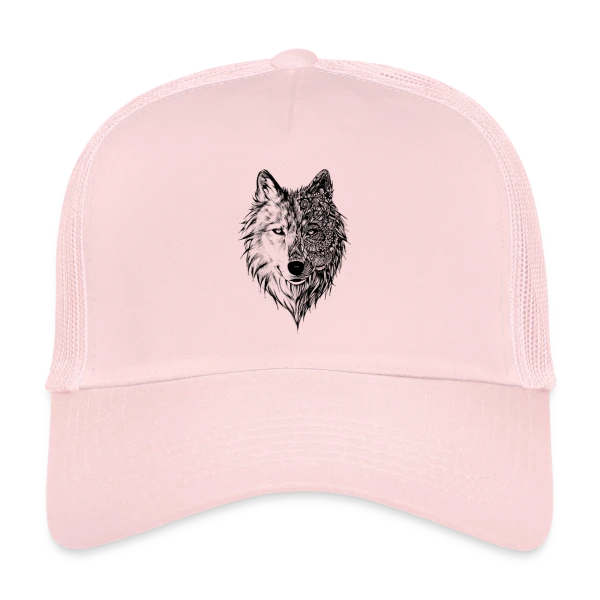 Loup Tribal Géométrique sur Casquette trucker
