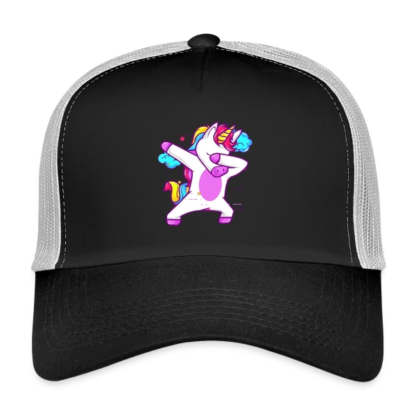 Licorne Dabbing Stylée Néon sur Casquette trucker