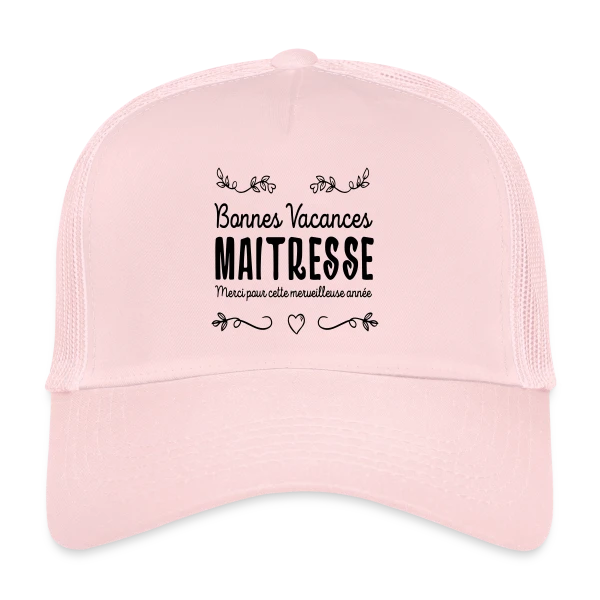 'Bonnes Vacances Maîtresse' - Cadeau Fin d'Année Scolaire sur Casquette trucker
