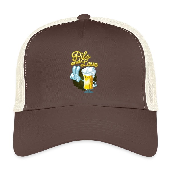 Pils & Love : La Bière et l'Amour en Version Cartoon sur Casquette trucker