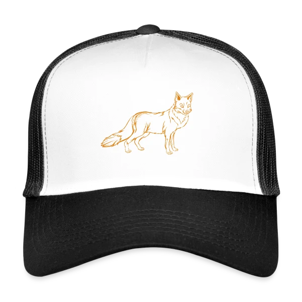 Renard Dessin Esquisse sur Casquette trucker