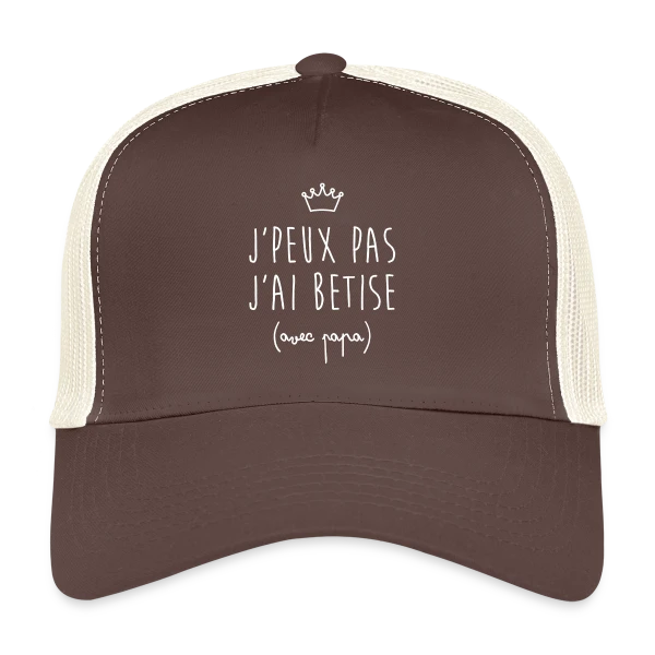 J'peux pas j'ai Bêtise avec Papa - Humour Enfant sur Casquette trucker