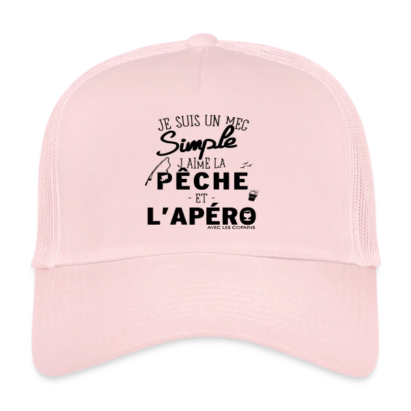 "Pêche & Apéro" : L'Humour du Pêcheur Relax sur Casquette trucker