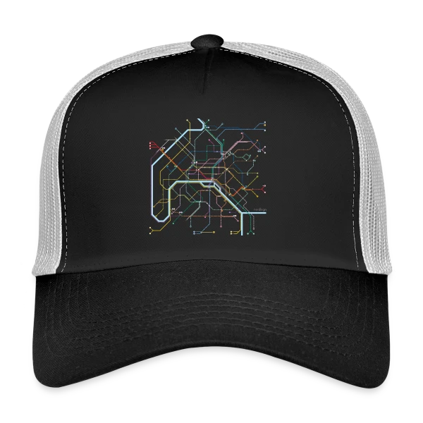 Plan Métro Paris Coloré sur Casquette trucker