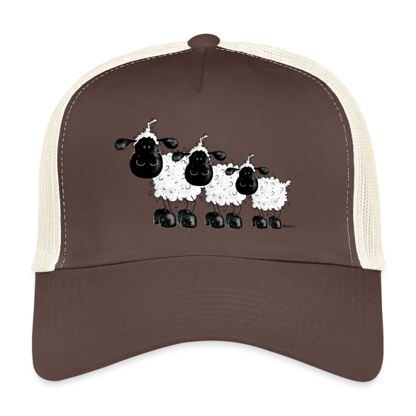 Trois Petits Moutons Rêveurs sur Casquette trucker