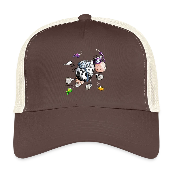 La Vache Marine Plongeuse Cartoon sur Casquette trucker