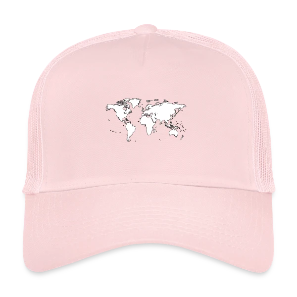 Carte du Monde Minimaliste sur Casquette trucker