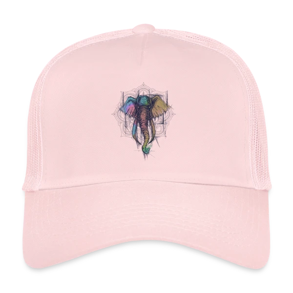Éléphant Mandala Coloré - Harmonie Spirituelle sur Casquette trucker
