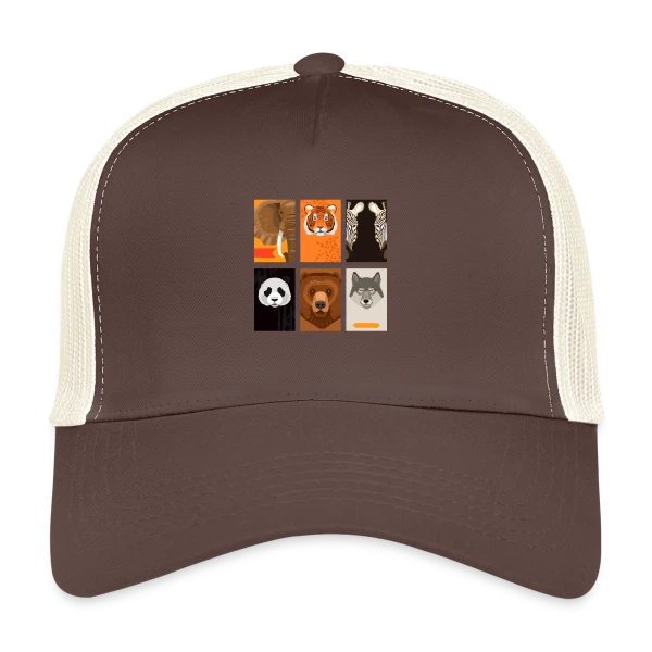 Animaux Sauvages Stylisés sur Casquette trucker