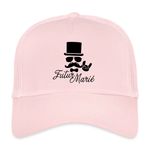 Futur Marié Boss à Moustache Vintage sur Casquette trucker