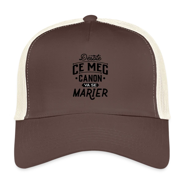 EVG Mec Canon : Le Futur Marié Brille ! sur Casquette trucker
