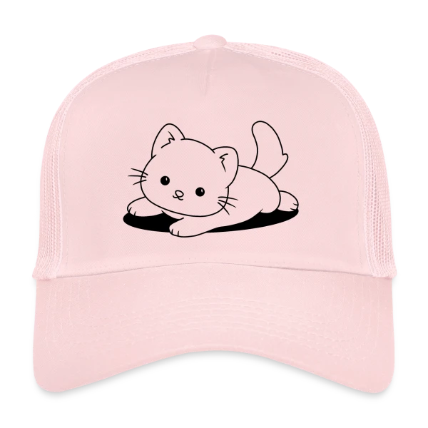 Chaton Mignon Joueur sur Casquette trucker