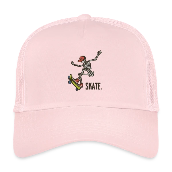 Skate Squelette Fun sur Casquette trucker