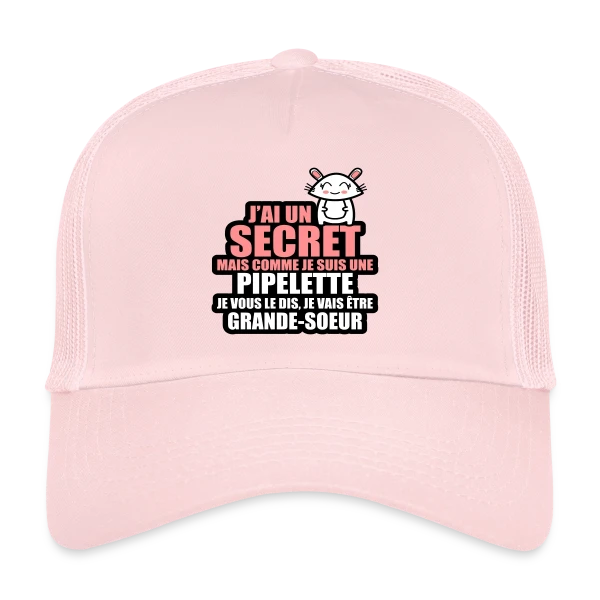 Annonce Grossesse : J'ai Un Secret, Je Vais Être Grande-Sœur sur Casquette trucker
