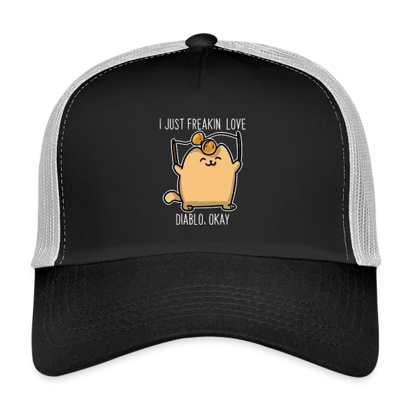Chaton Diabolo Joueur sur Casquette trucker