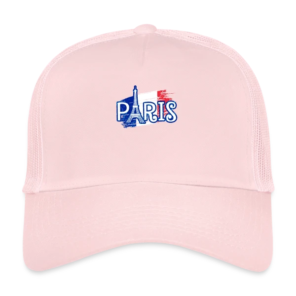 Paris Tour Eiffel Drapeau sur Casquette trucker