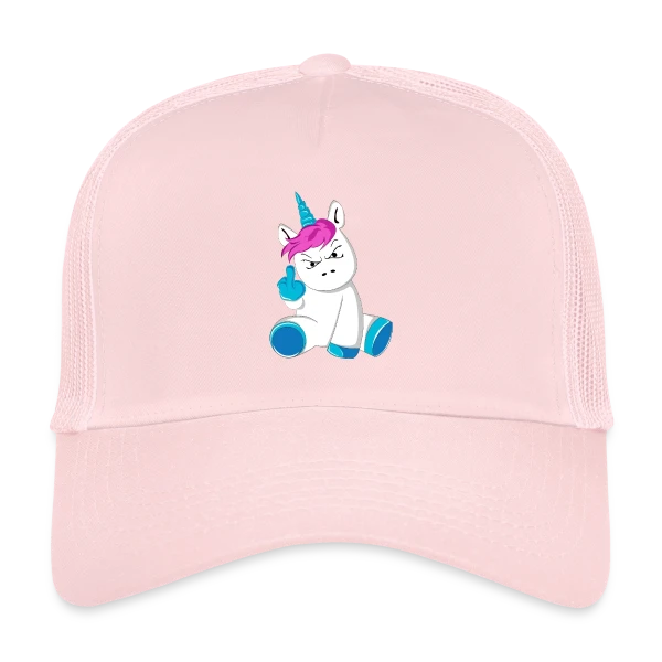 Licorne Furieuse Doigt d'Honneur sur Casquette trucker