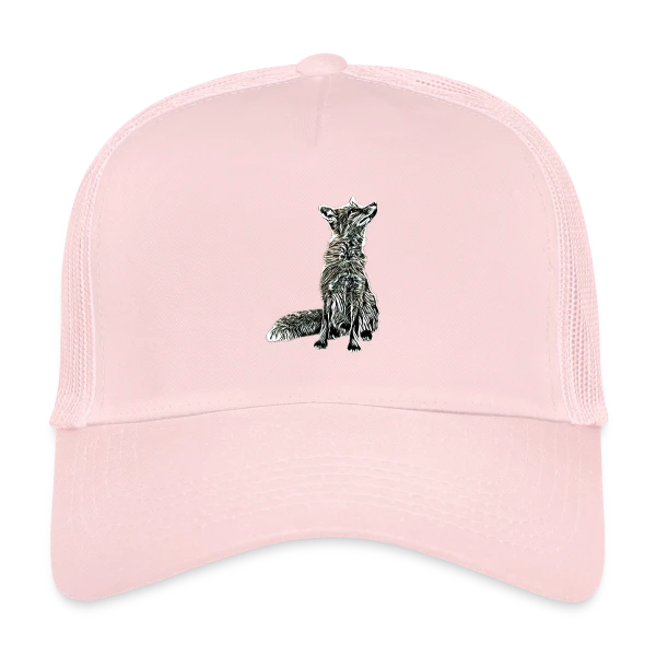 Renard Réaliste Élégant sur Casquette trucker
