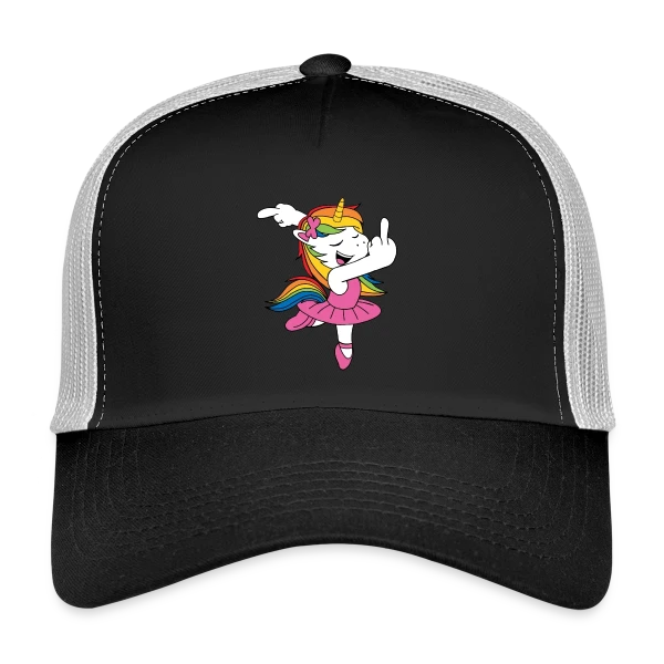 Licorne Rebelle Danseuse sur Casquette trucker