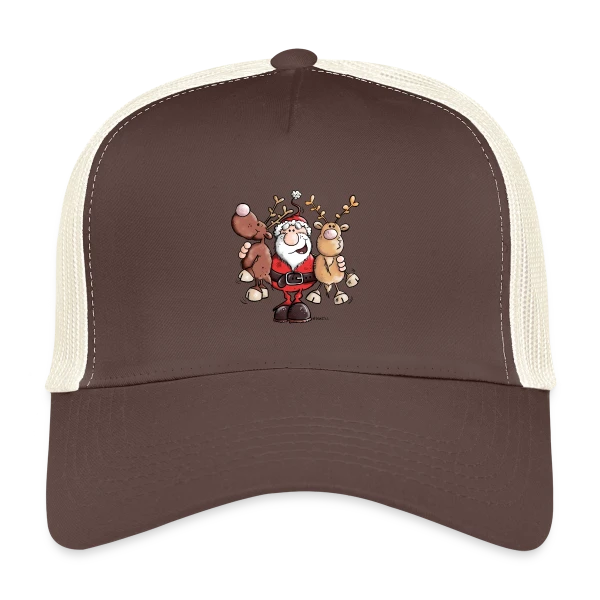 Le Père Noël Câline ses Rennes - Esprit de Noël sur Casquette trucker