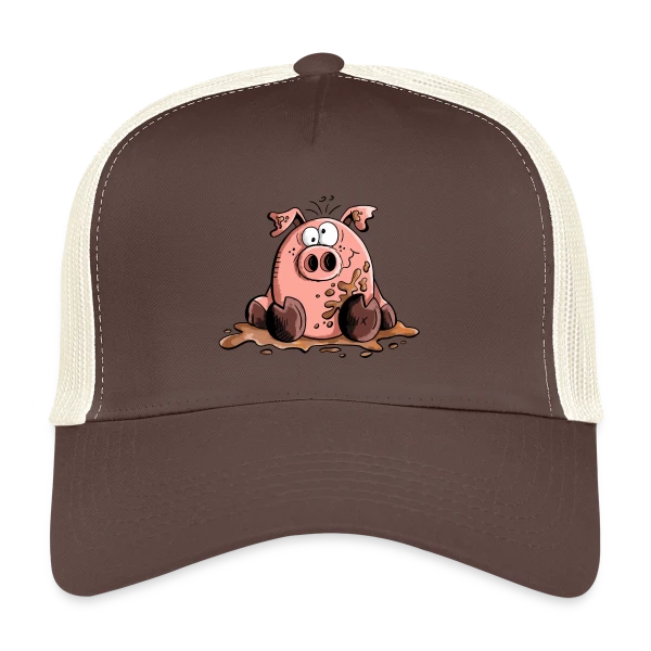 Cochon dans la boue - Animal de la ferme sur Casquette trucker