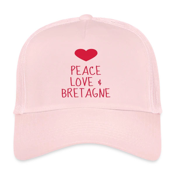 Peace Love Bretagne sur Casquette trucker
