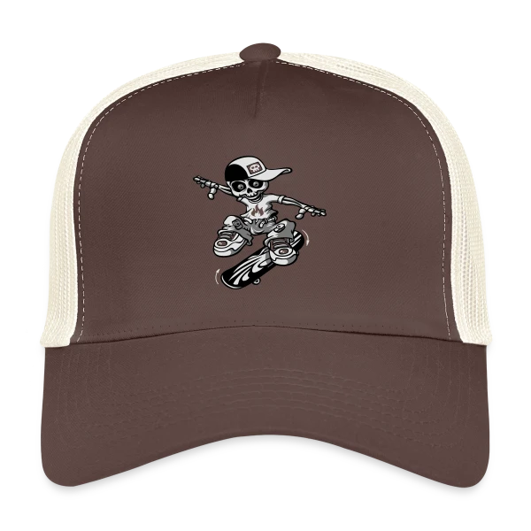 Squelette Skateur : Le Rider de l'Au-delà sur Casquette trucker