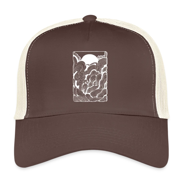 Doodle Océan au Lever du Soleil sur Casquette trucker