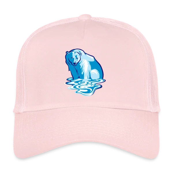 Ours Polaire en Détresse : L'Art du Réchauffement sur Casquette trucker