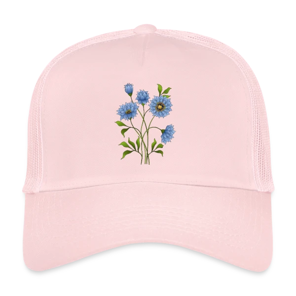 Éclat Floral Bleu sur Casquette trucker