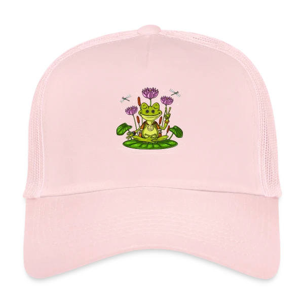 Grenouille Zen Hippie sur Casquette trucker