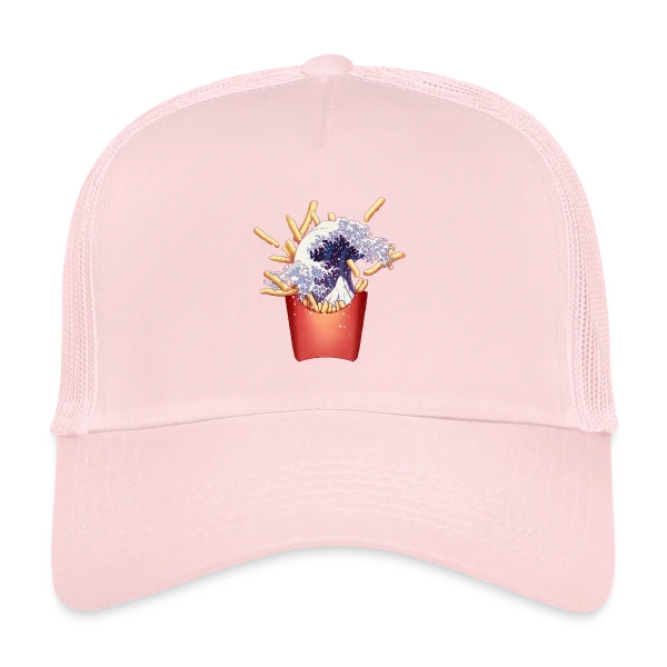 La Grande Vague de Kanagawa et Frites sur Casquette trucker