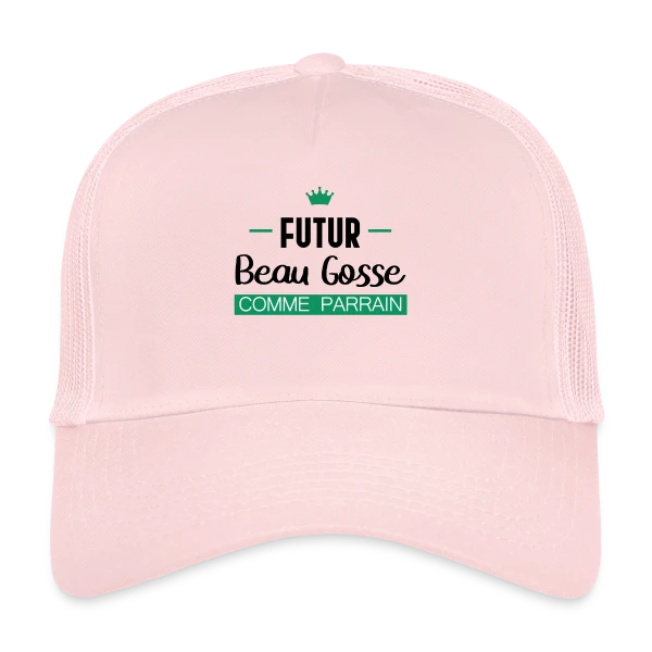 Futur Beau Gosse comme Parrain : T-shirt Humour Naissance sur Casquette trucker
