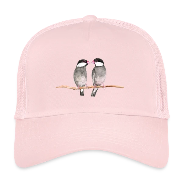 Couple de Diamants Mandarins sur Casquette trucker
