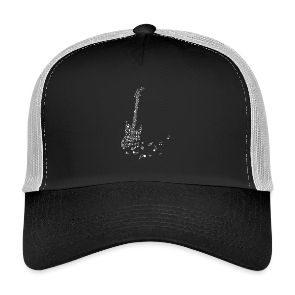 Guitare et Notes Volantes : La Musique en Liberté sur Casquette trucker
