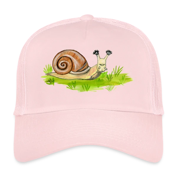 Escargot Rigolo Cils Fous sur Casquette trucker