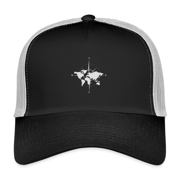 Carte du Monde Boussole sur Casquette trucker